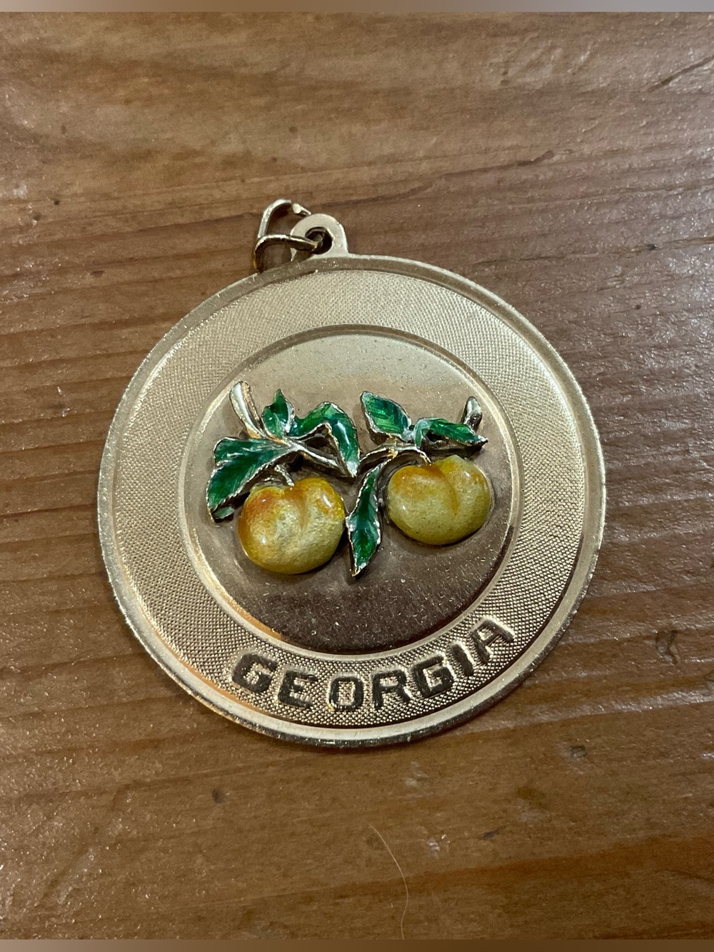 Vintage 14k yellow gold travel state round/disc medallion style/design charm